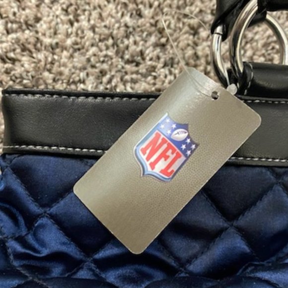 NWT * DALLAS COWBOYS Dark BLUE QUILTED TOTE Bag PURSE - Picture 7 of 9